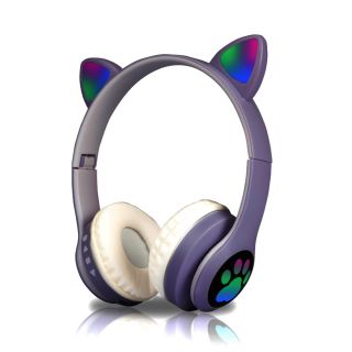 Auriculares Inalambricos Bluetooth Recargable Flexible Radio Violeta